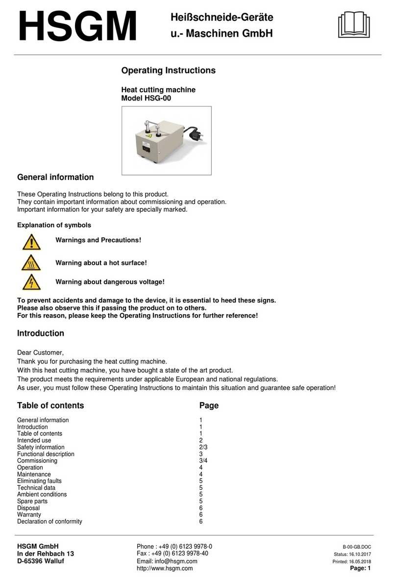HSGM HSG-00 operating instructions