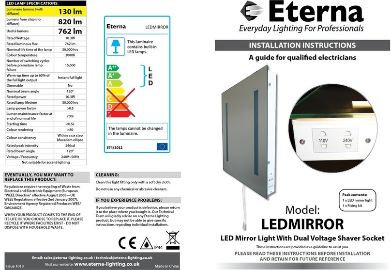 Eterna LEDMIRROR installation instructions
