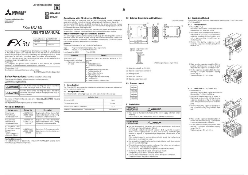 Mitsubishi Electric FX3U-8AV-BD User manual