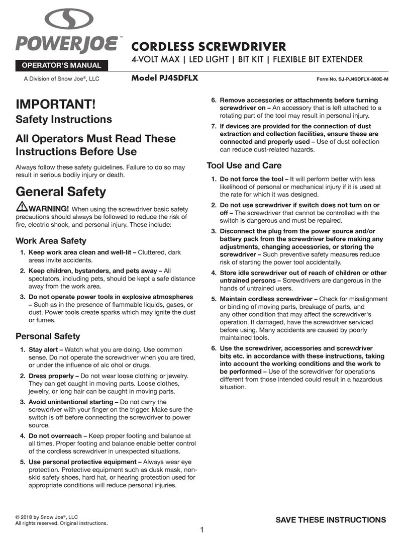 SNOWJOE Power Joe PJ4SDFLX User manual