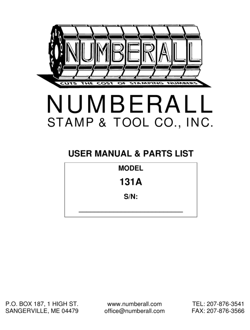 Numberall 131A User manual and parts list