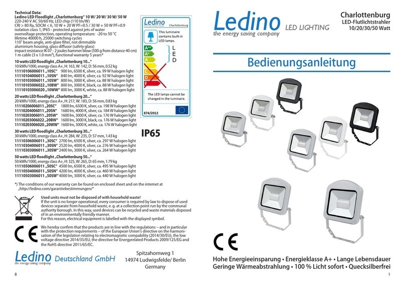 Ledino Charlottenburg series instruction manual
