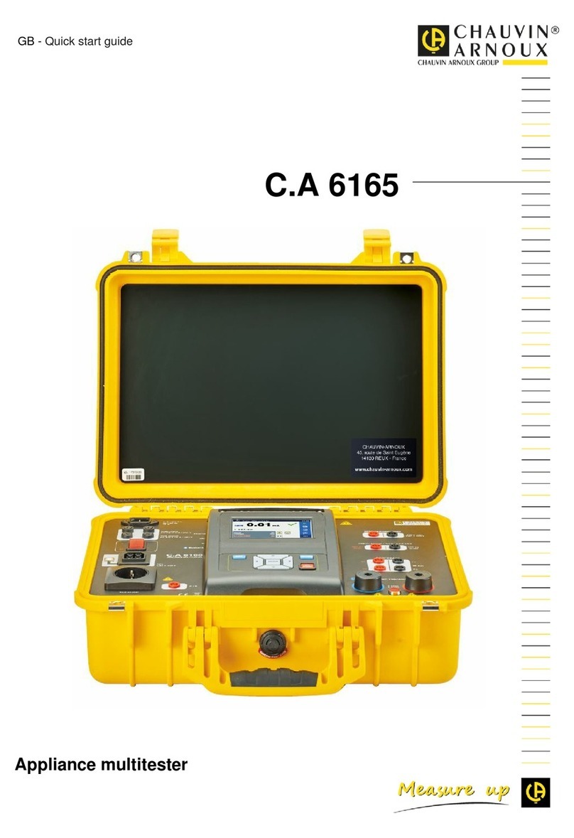Chauvin Arnox C.A 6165 quick start guide