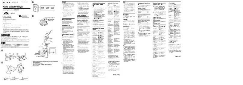 Sony Walkman WM-FX700 User manual