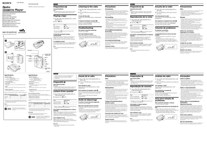 Sony Walkman WM-FX193 User manual