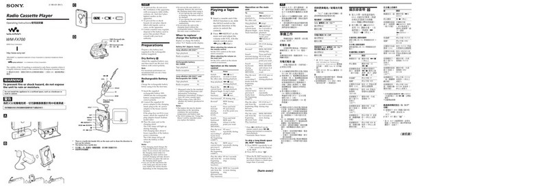 Sony Walkman WM-FX700 User manual