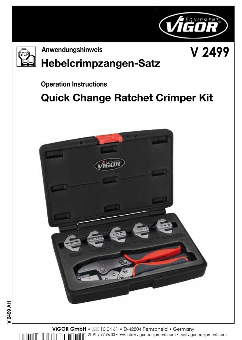 Vigor Equipment V2499 Operation instructions