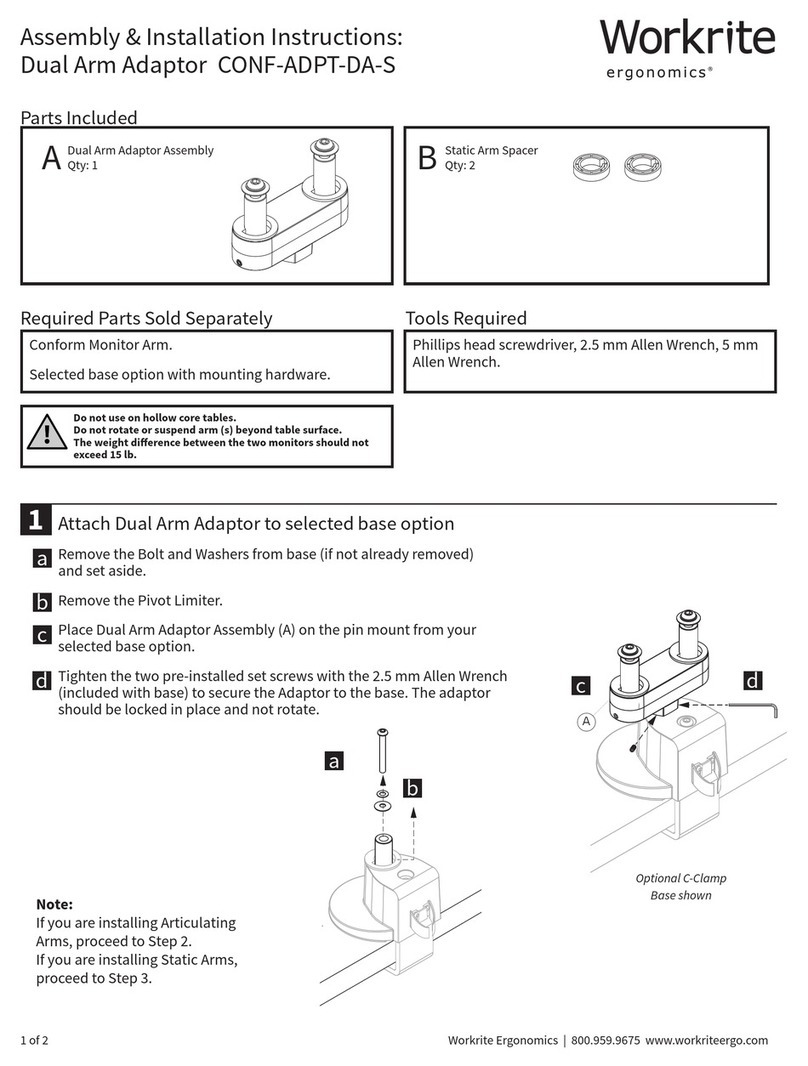 Workite ergonomics CONF-ADPT-DA-S Assembly/installation instructions