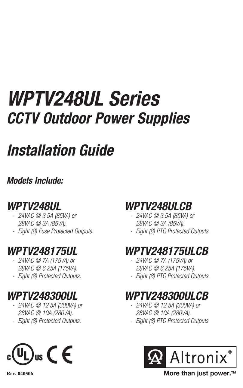 Altronix WPTV248UL Series User manual Altronix WPTV248UL Series User manual