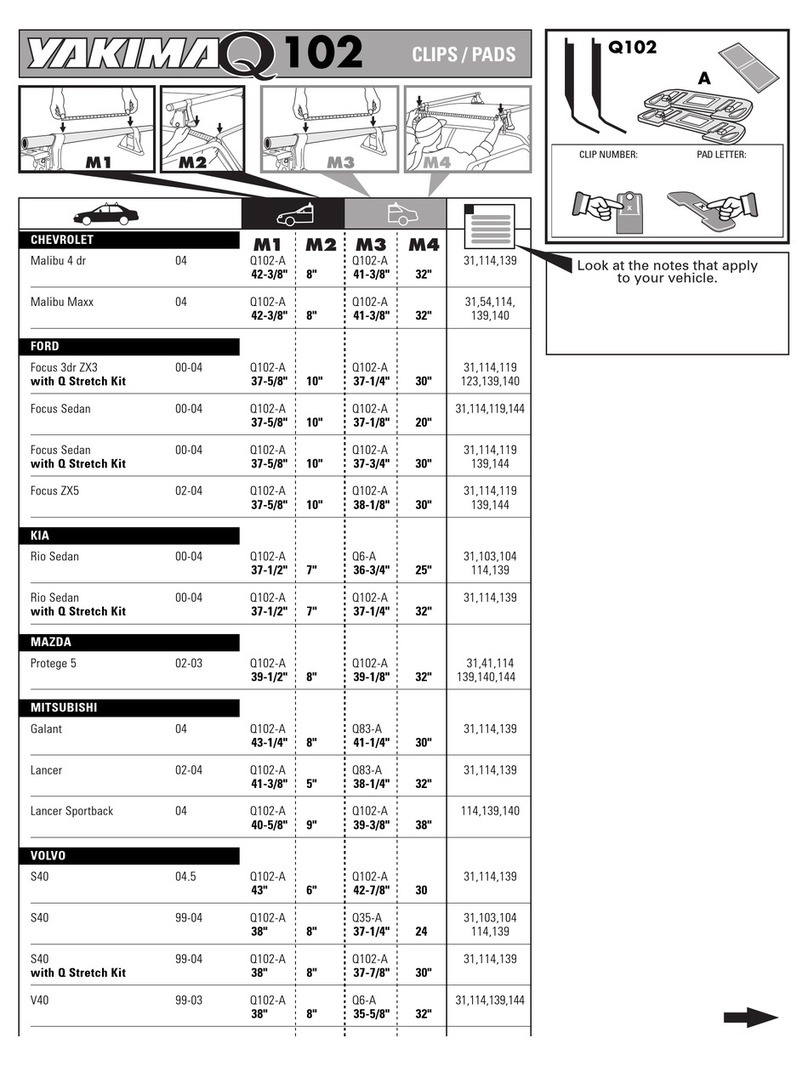Yakima Q102 User manual