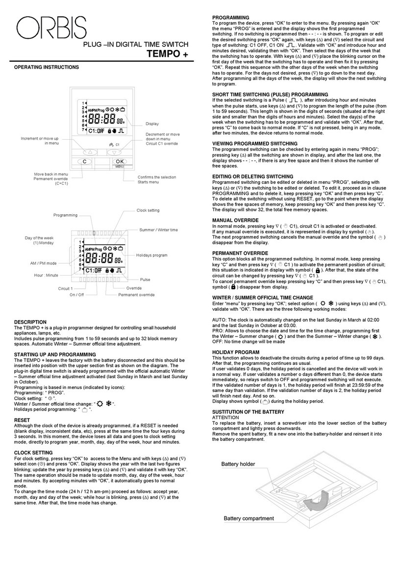 Orbis TEMPO + operating instructions