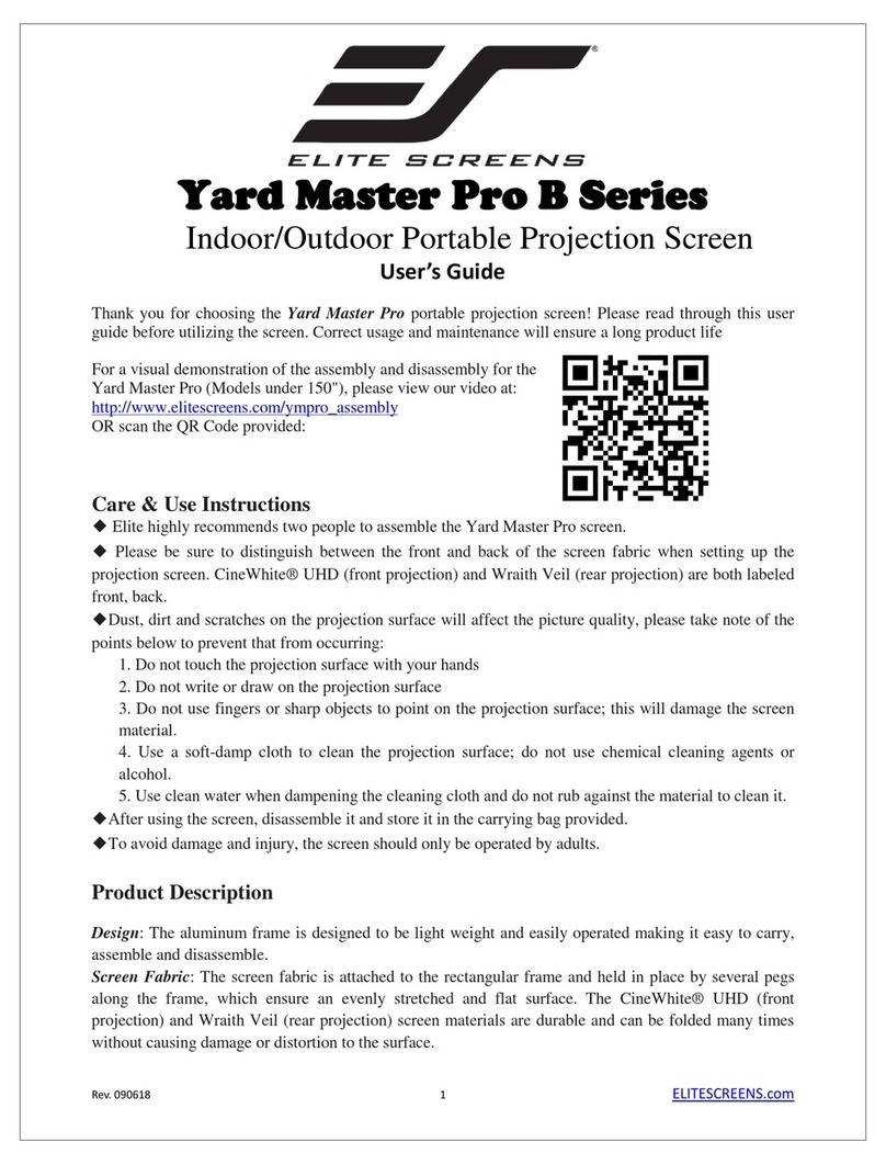 Elite Screens Yard Master Pro B Series user guide