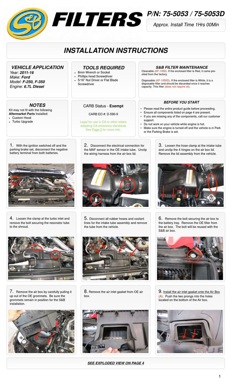 S&B Filters 75-5053 installation instructions S&B Filters 75-5053 installation instructions