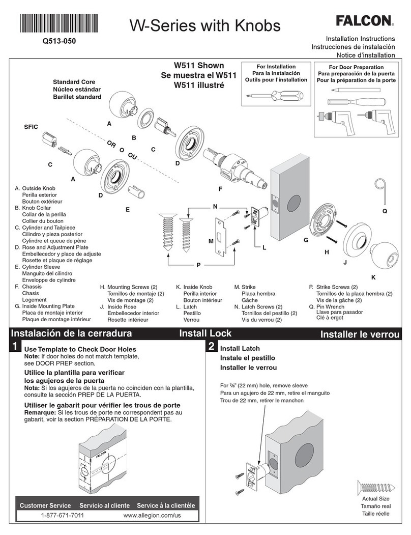 Falcon W-Series with Knobs installation instructions