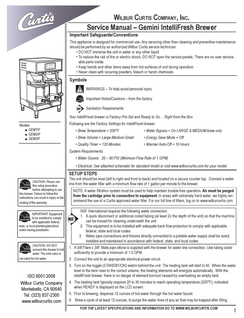 Wilbur Curtis Company Gemini IntelliFresh GEMTIF Service manual
