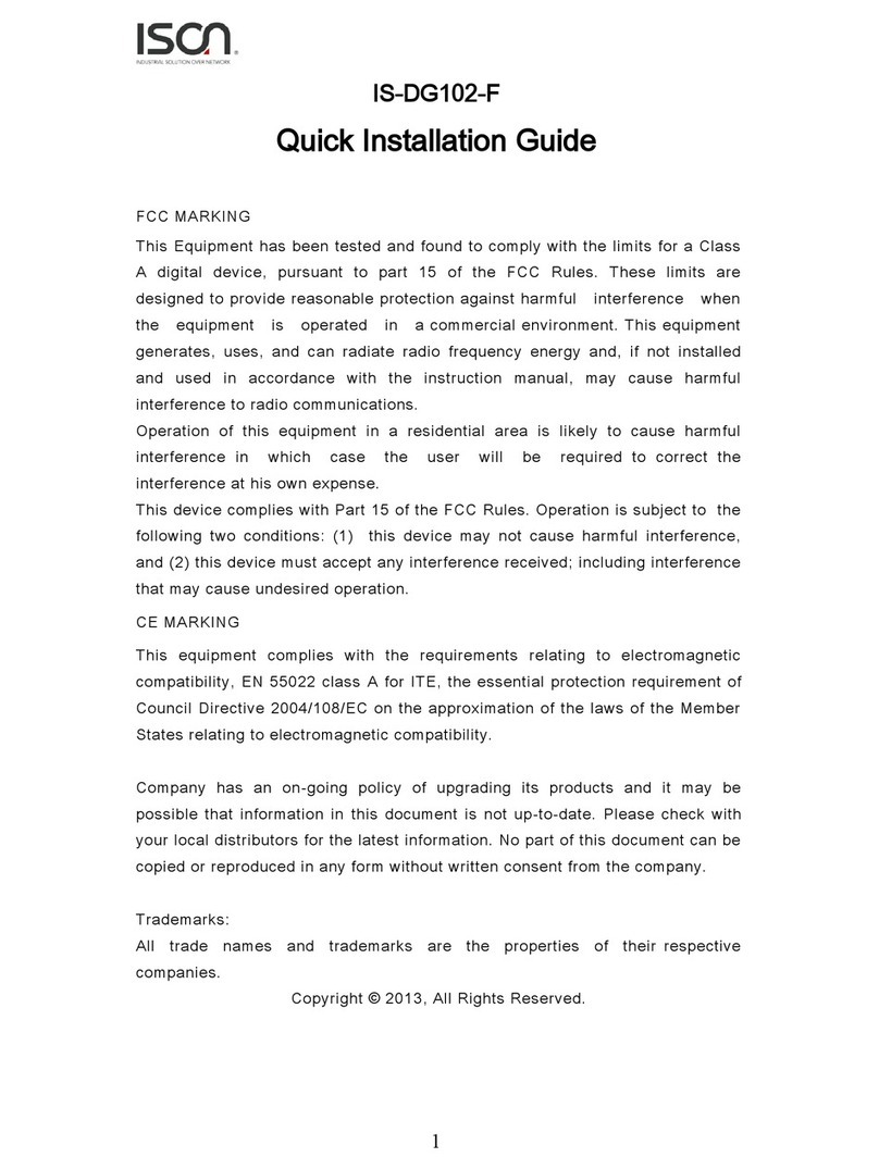 ISON IS-DG102-F Quick installation quide
