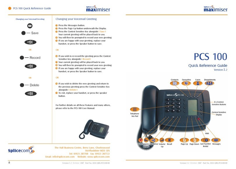 Splicecom PCS 100 User manual Splicecom PCS 100 User manual