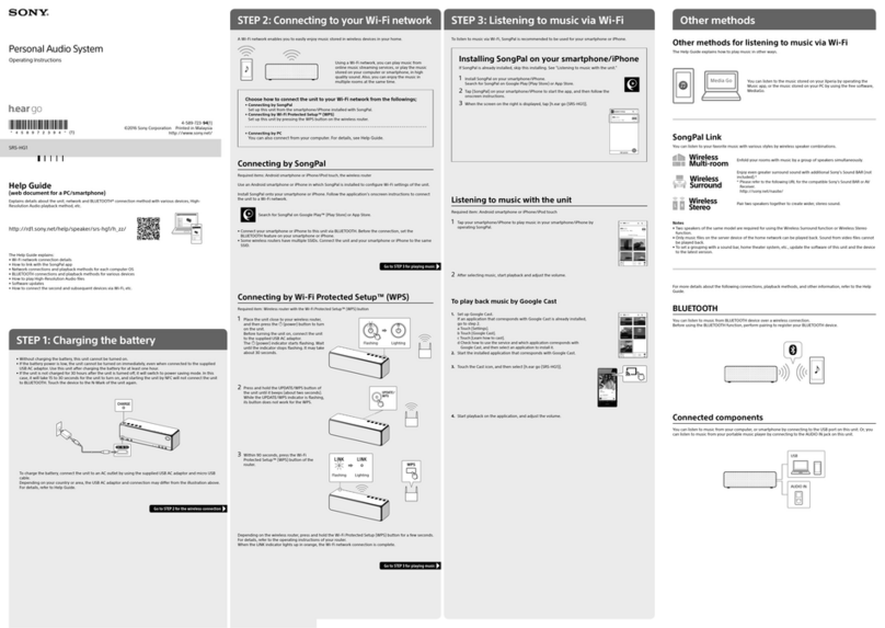Sony H.ear go SRS-HG1 User manual