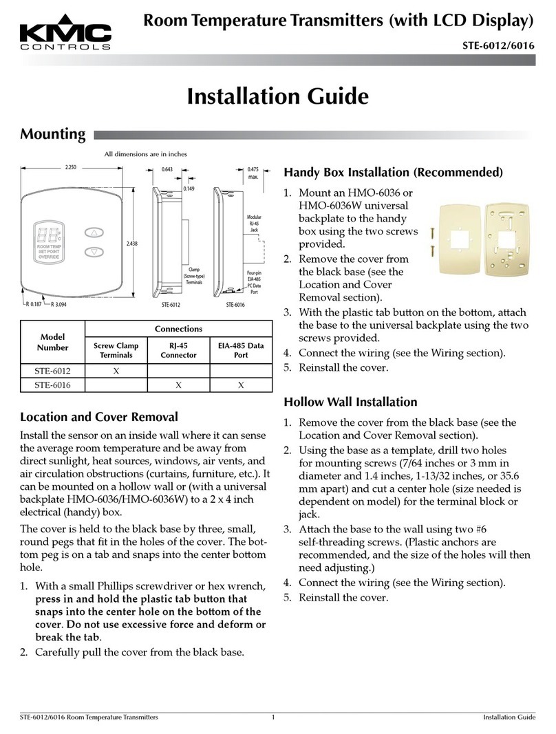 KMC Controls STE-6012 installation guide