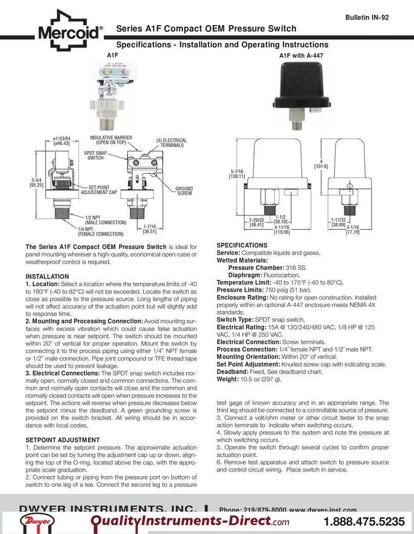 Mercoid A1F Series operating instructions