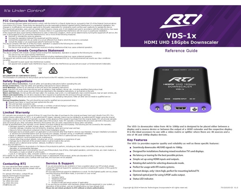RTI VDS-1x User manual