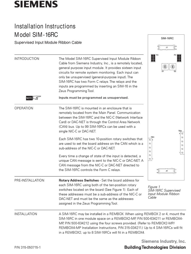 Siemens SIM-16RC installation instructions