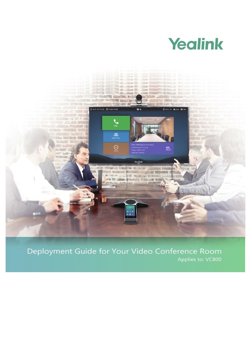 Yealink MeetingSpace VC800 Quick reference guide Yealink MeetingSpace VC800 Quick reference guide