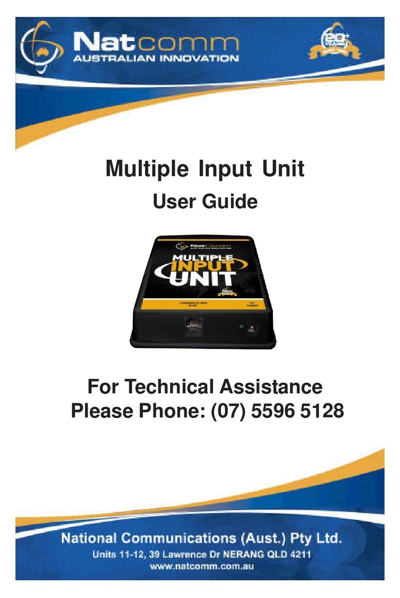 NatComm Multiple Input Unit User manual NatComm Multiple Input Unit User manual