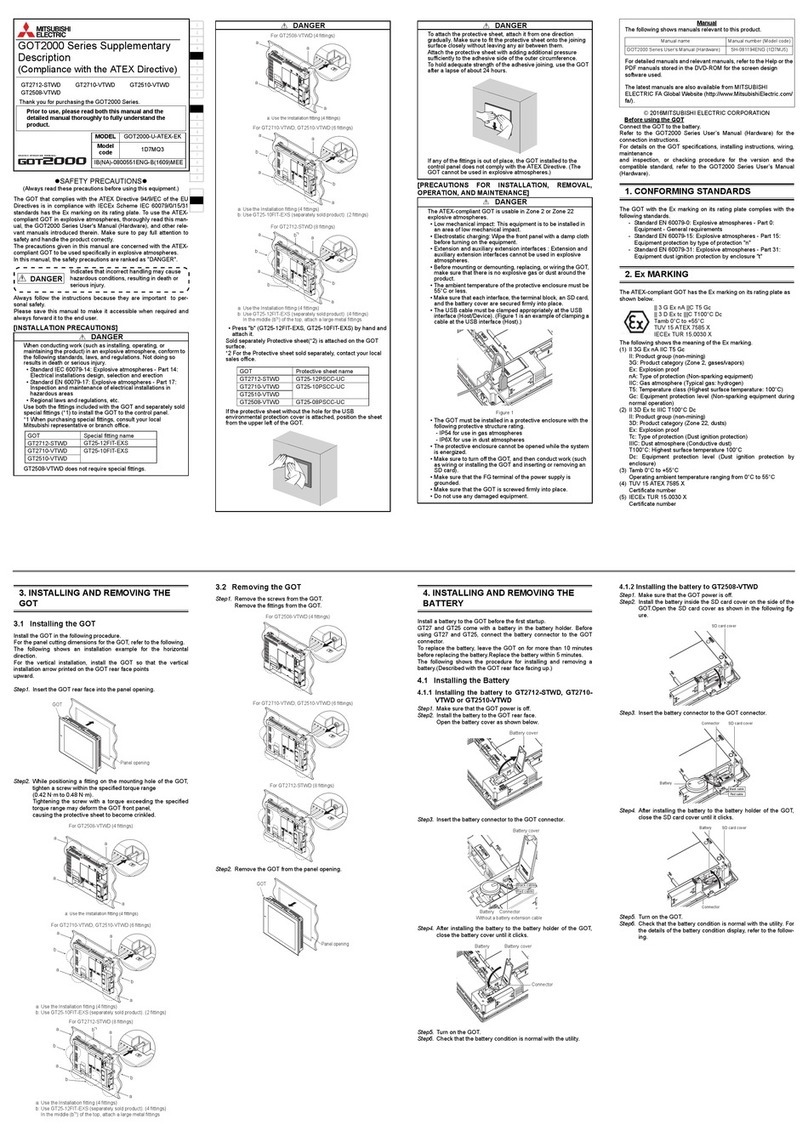 Mitsubishi GOT2000 Series Supplementary Description