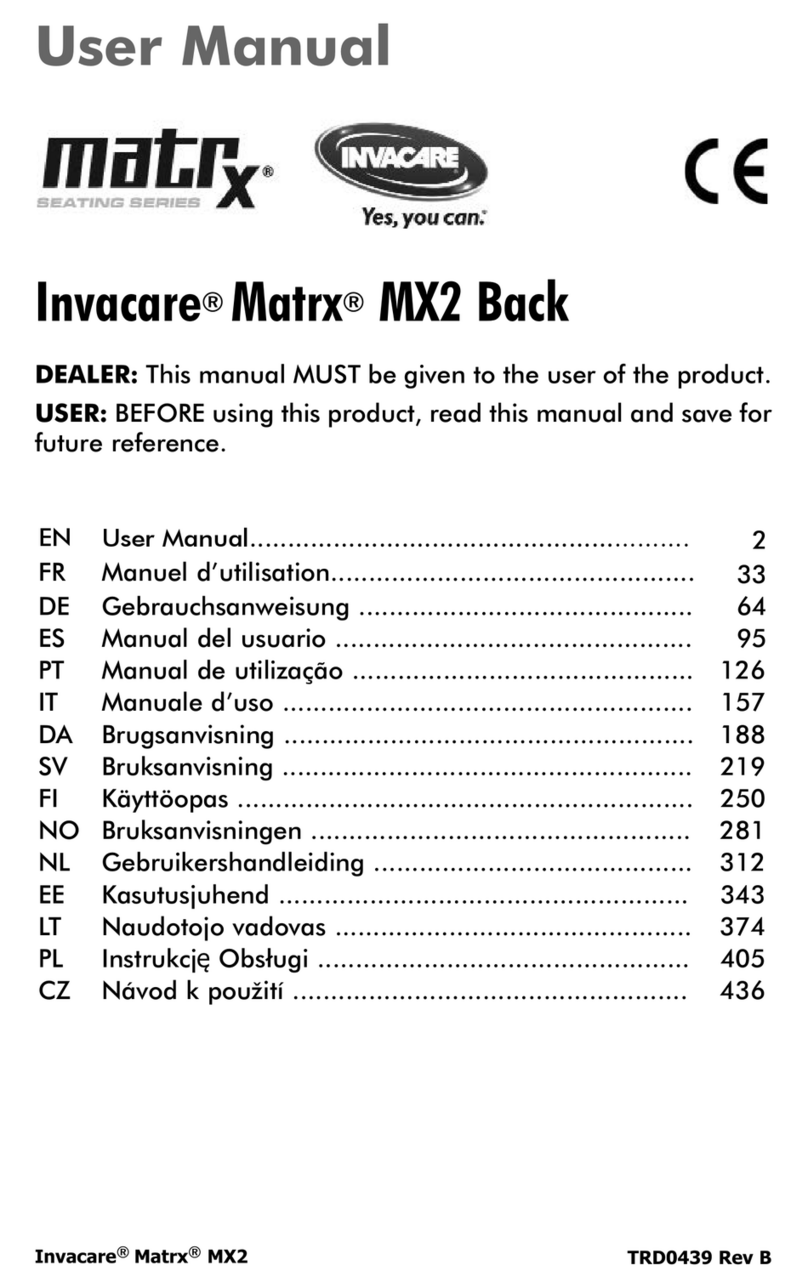 Invacare matrx mx2 User manual Invacare matrx mx2 User manual
