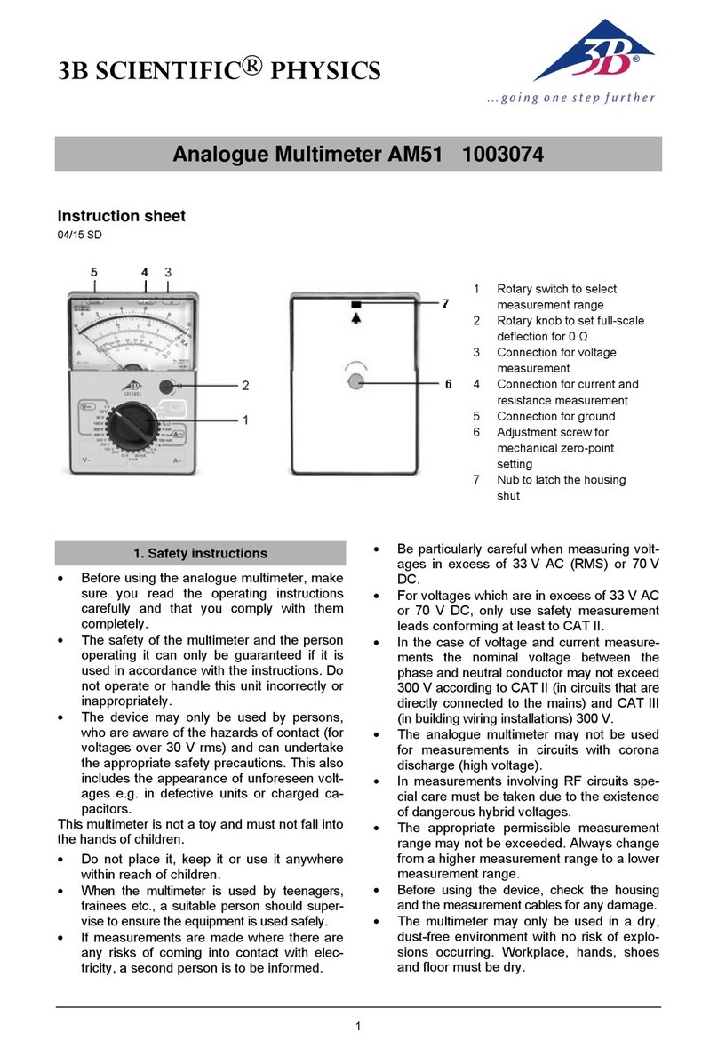 3B SCIENTIFIC PHYSICS AM51 instruction sheet
