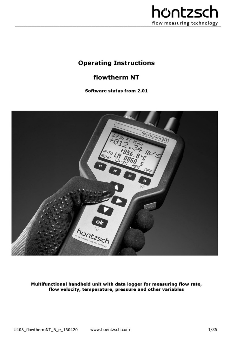 Hontzsch flowtherm NT operating instructions