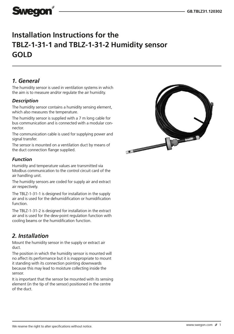 Swegon GOLD series installation instructions