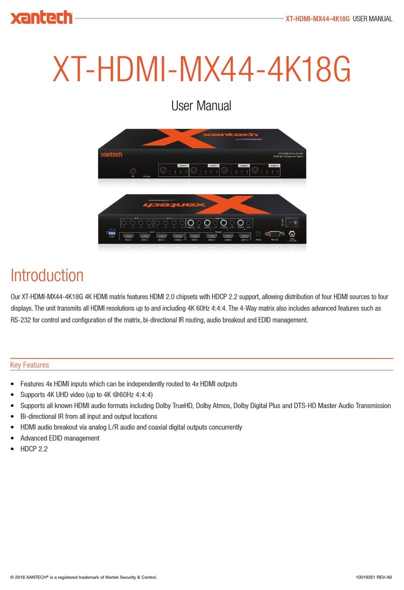 Xantech XT-HDMI-MX44-4K18G user manual