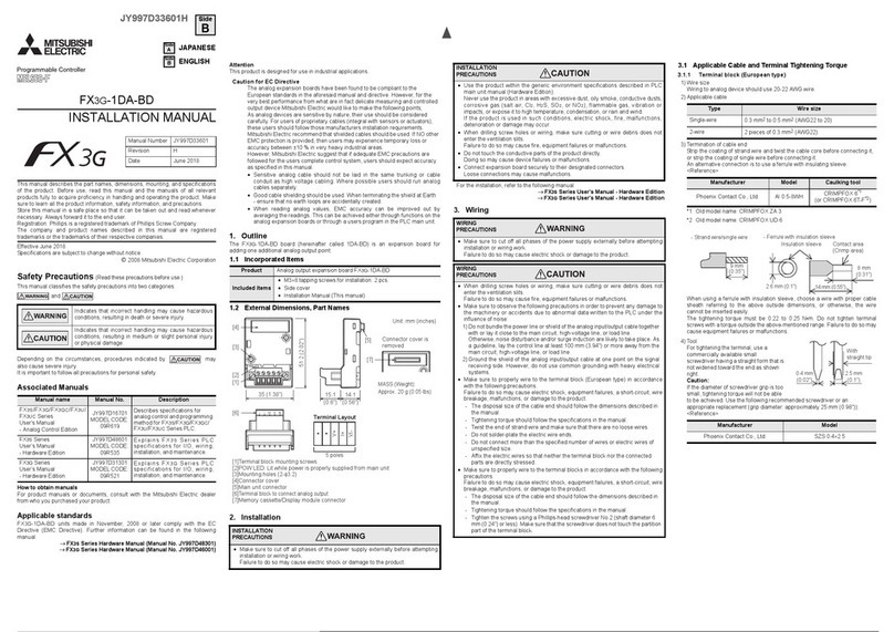 Mitsubishi FX3G Series User manual