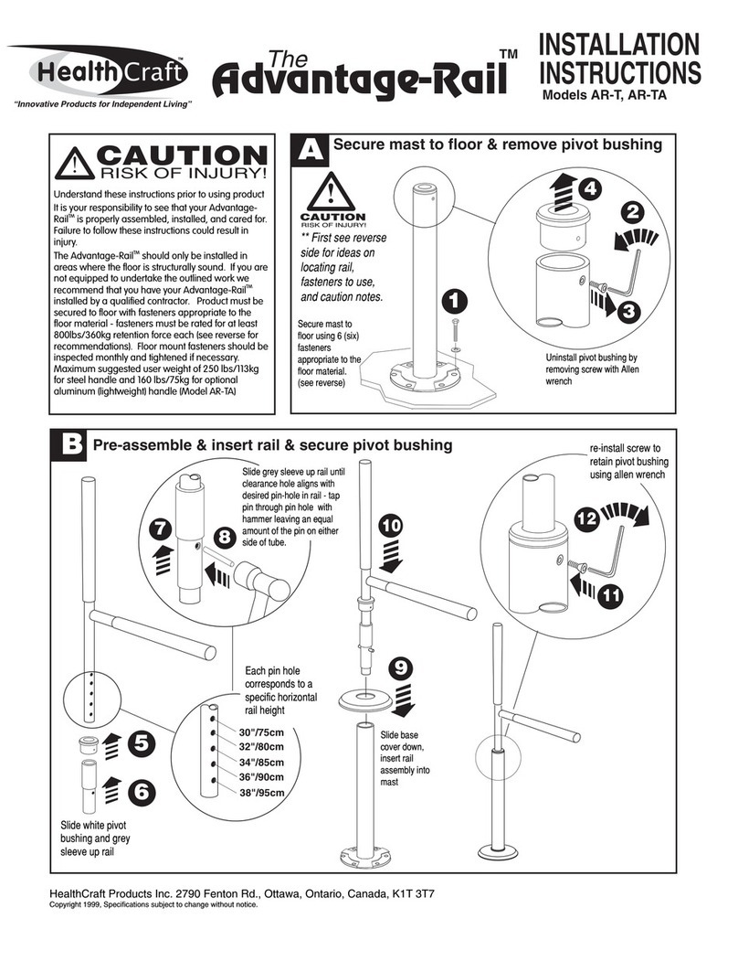 Healthcraft Advantage-Rail series installation instructions