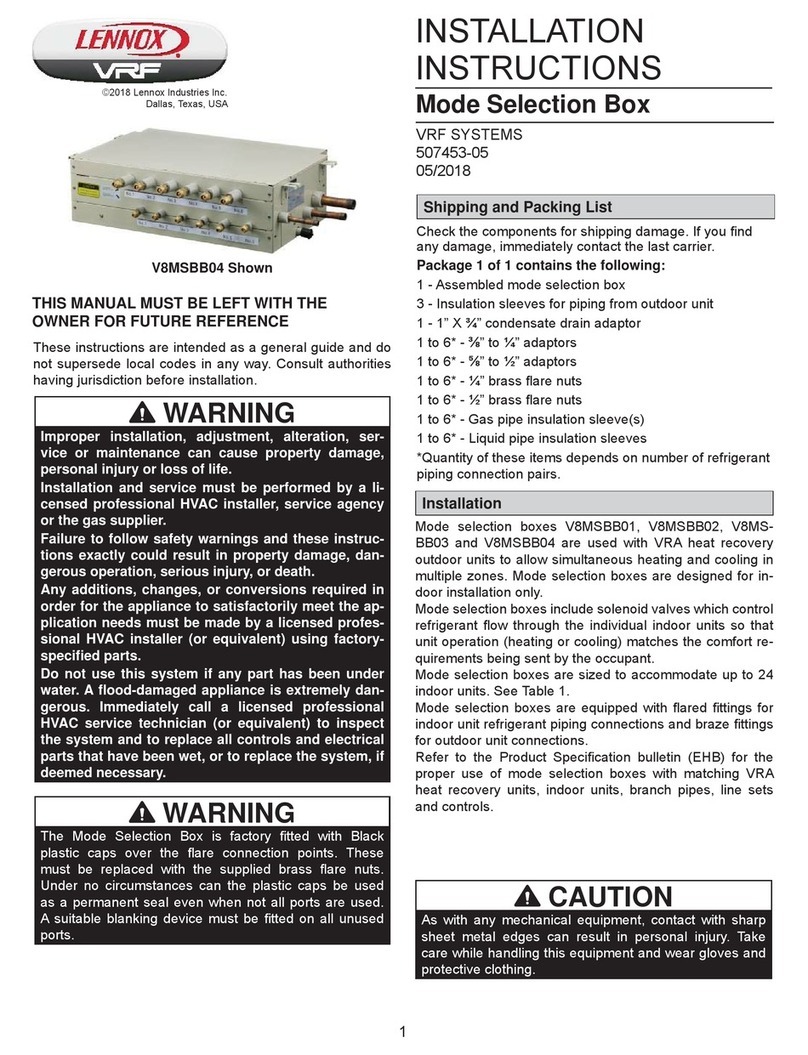 Lennox V8MSBB01 User manual Lennox V8MSBB01 User manual