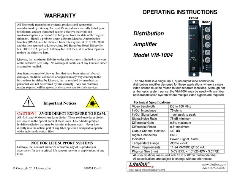 Liteink VM-1004 operating instructions