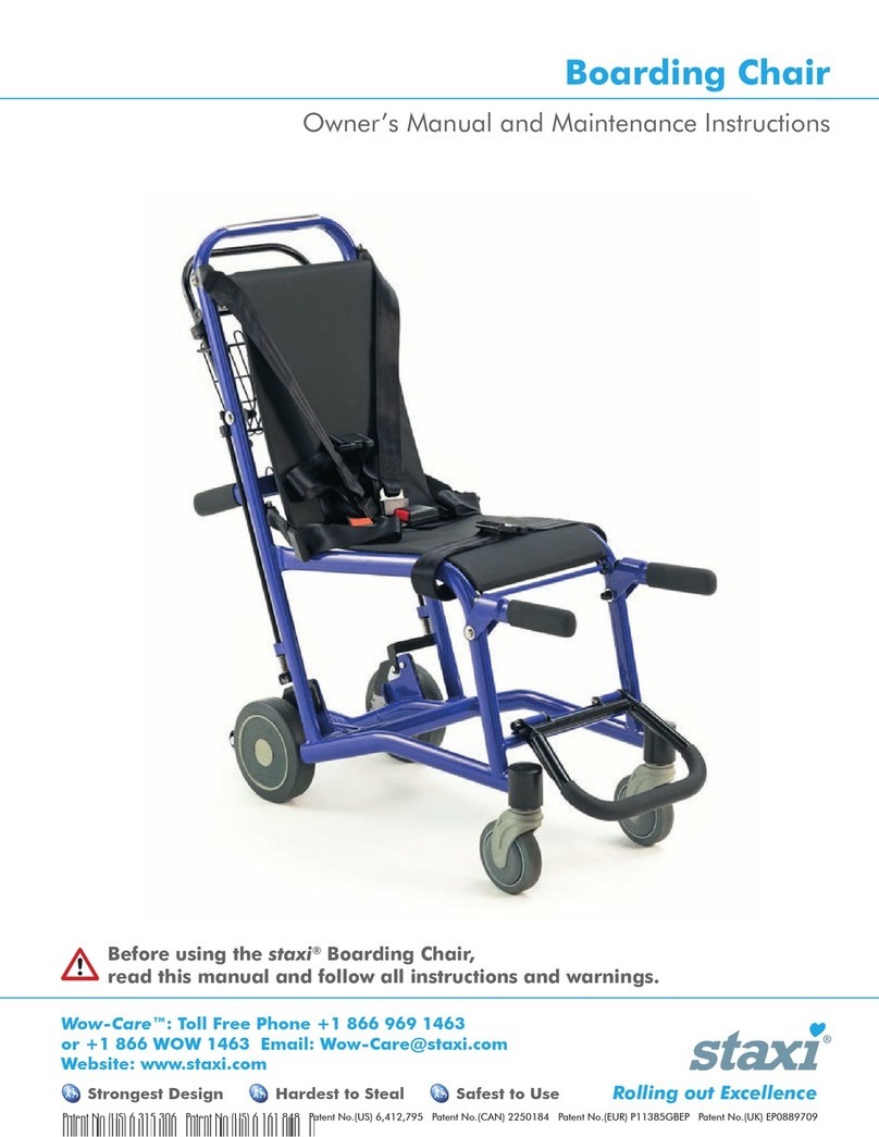 Staxi Boarding Chair Owner's Manual and Maintenance Instructions
