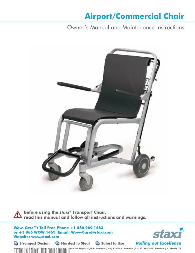 Staxi Airport Chair Owner's Manual and Maintenance Instructions