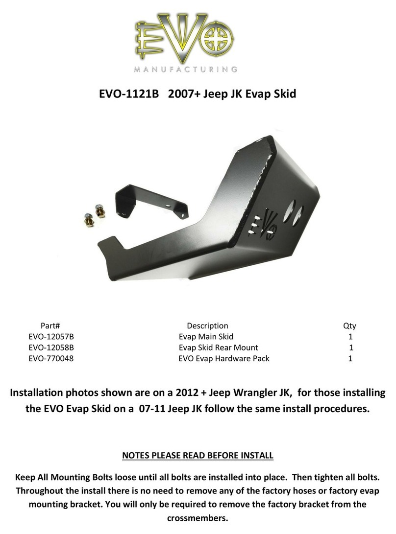 EVO Manufacturing EVO-1121B 2007+ Jeep JK Evap Skid installation instructions EVO Manufacturing EVO-1121B 2007+ Jeep JK Evap Skid installation instructions