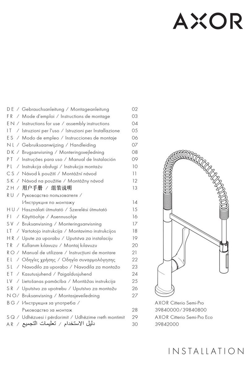 Axor AXOR Citterio Semi-Pro39840000 Instructions for use