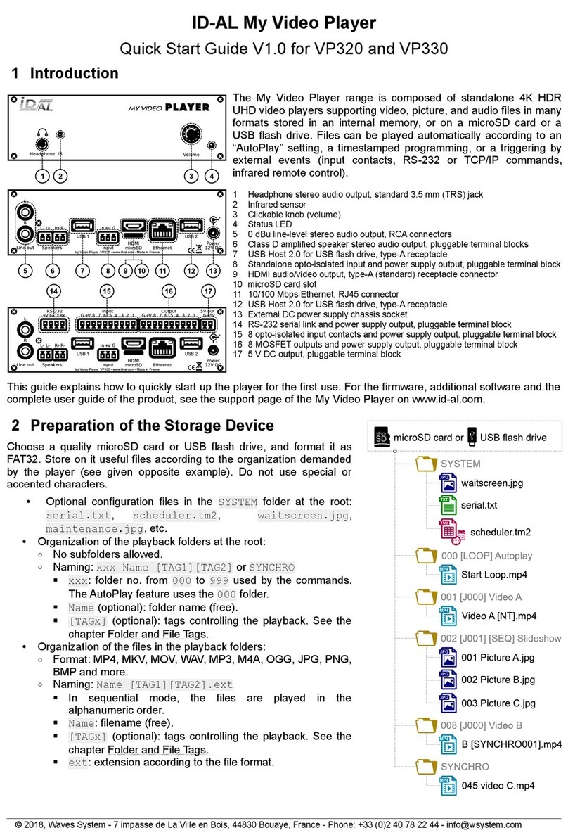 ID-AL My Video Player VP320 quick start guide