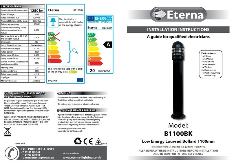 Eterna B1100BK installation instructions