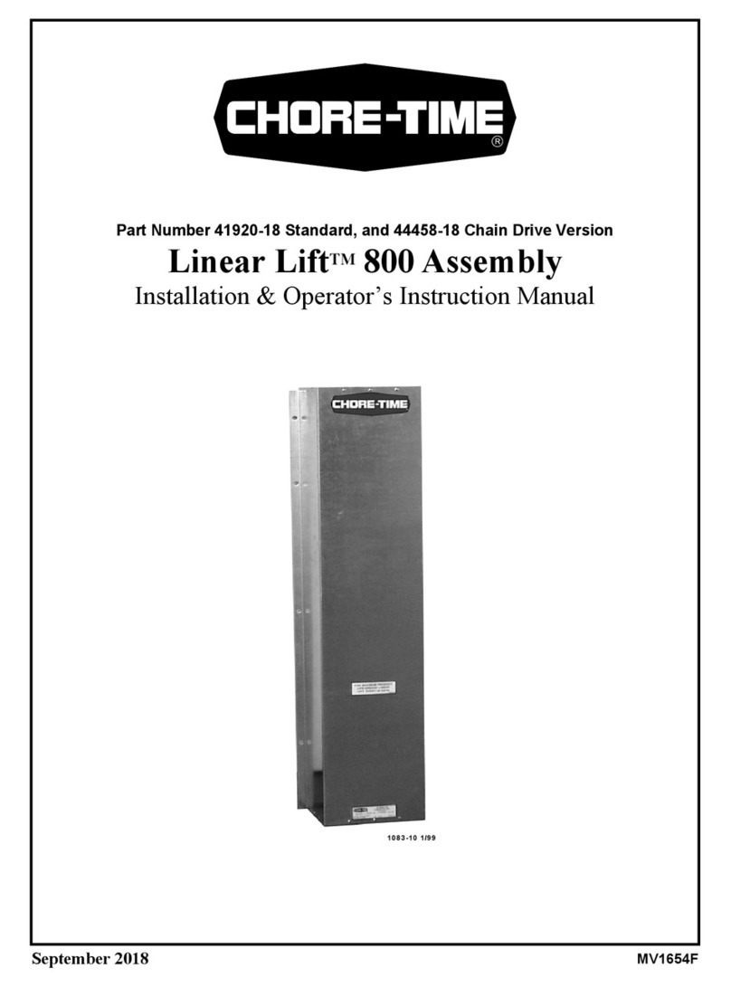 Chore-Time Linear Lift 800 Installation & operator's instruction manual