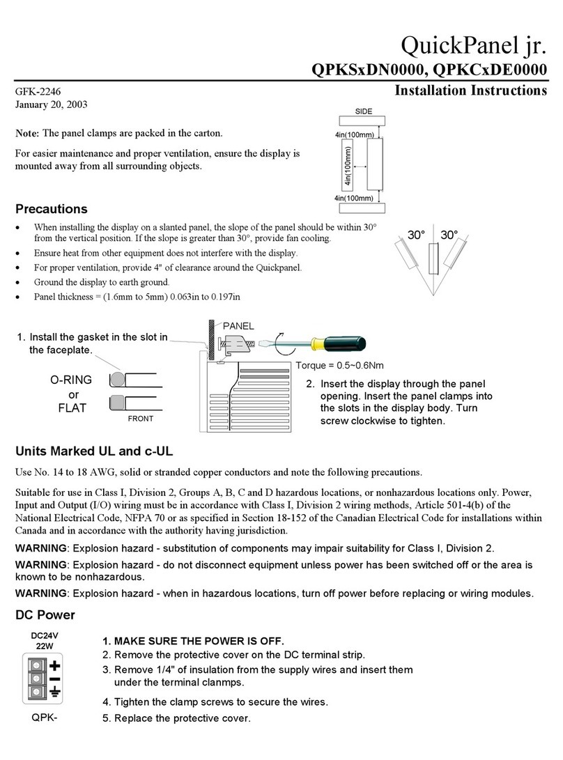 Total Controls QuickPanel jr. QPKSxDN0000 Series User manual