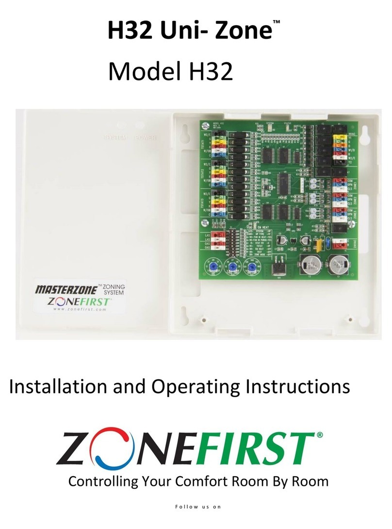 Zonefirst H32 Uni-Zone Installation and operating information