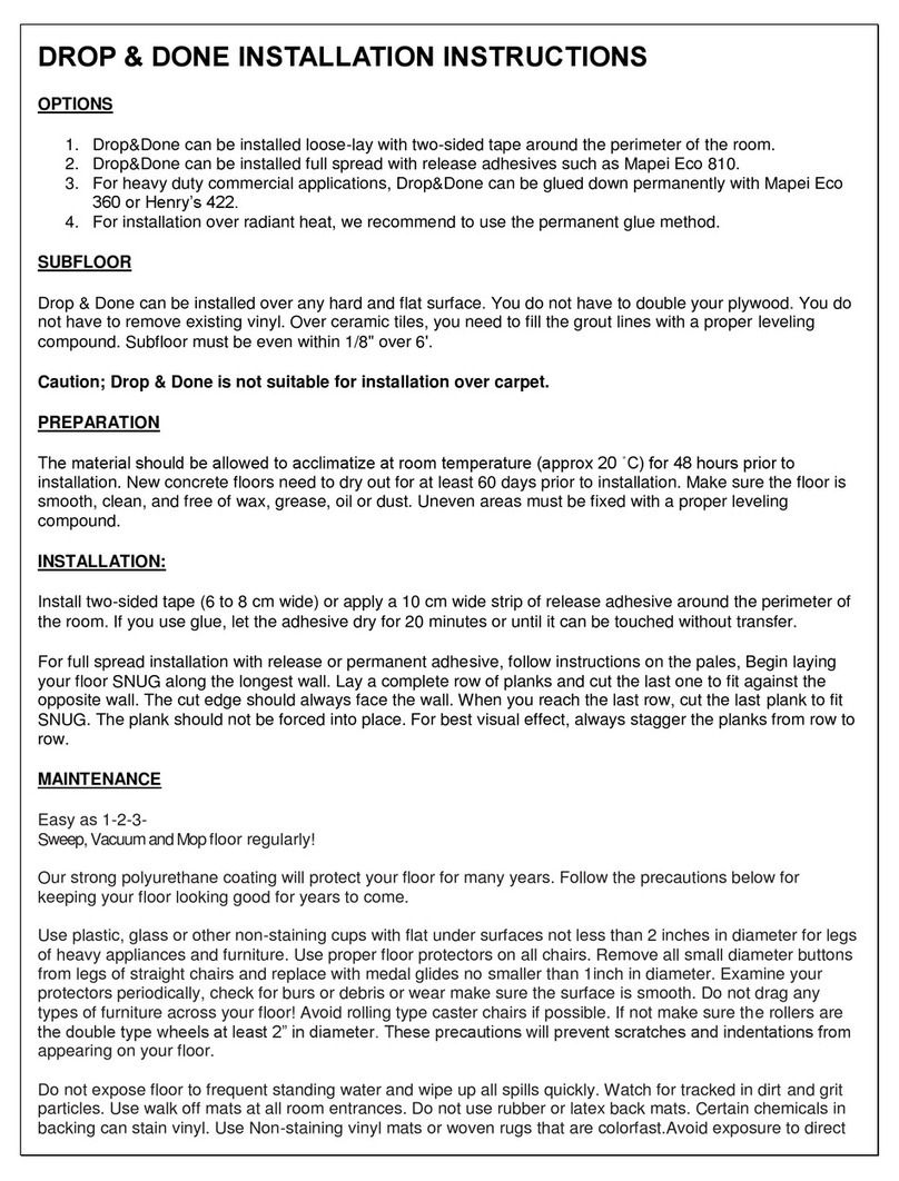 XL Flooring drop & done TENNESSEE BLUEGRASS installation instructions