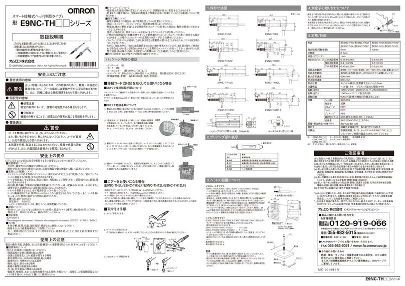 Omron E9NC-TH Series instruction sheet