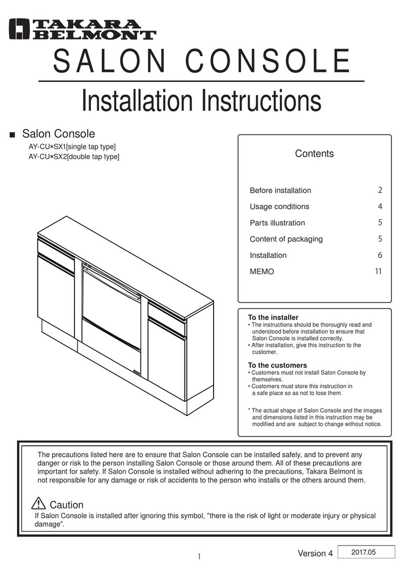 Takara Belmont Salon Console installation instructions